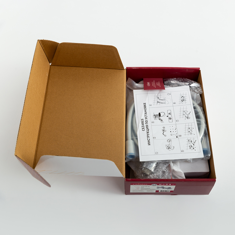 LUX-VD-01 Смеситель для ванны и душа однорычажный в комплекте с ручным душем, шлангом и держателем, хром - Gidratop.ru изображение