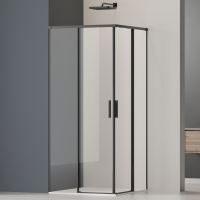 Душевой уголок Soft 2 VSS-3SO2900CLB, 900*900, черный, стекло прозрачное - Gidratop.ru изображение