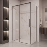 Душевой уголок Stella VSR-1ST8016CLGM, 1600*800, вороненая сталь, стекло прозрачное - Gidratop.ru изображение