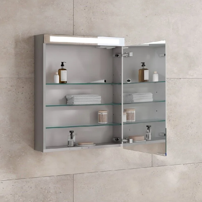 Зеркальный шкаф Keuco Royal E-One 44304171000, 50 см, с подсветкой, алюминий серебристый - Gidratop.ru изображение