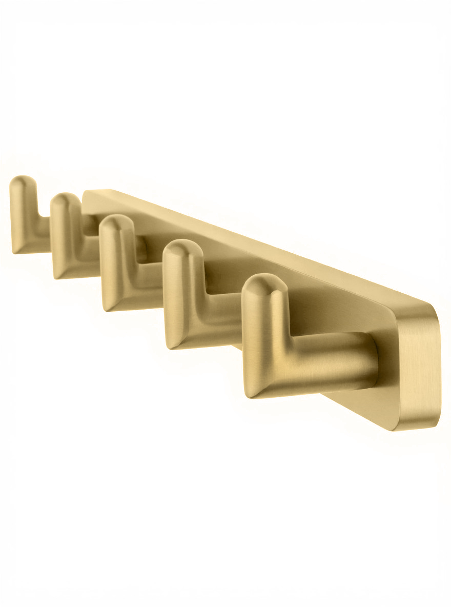 Вешалка с 5 крючками для ванной WONZON & WOGHAND GRAFFITY, Брашированное золото (WW-9355-BG) - Gidratop.ru изображение