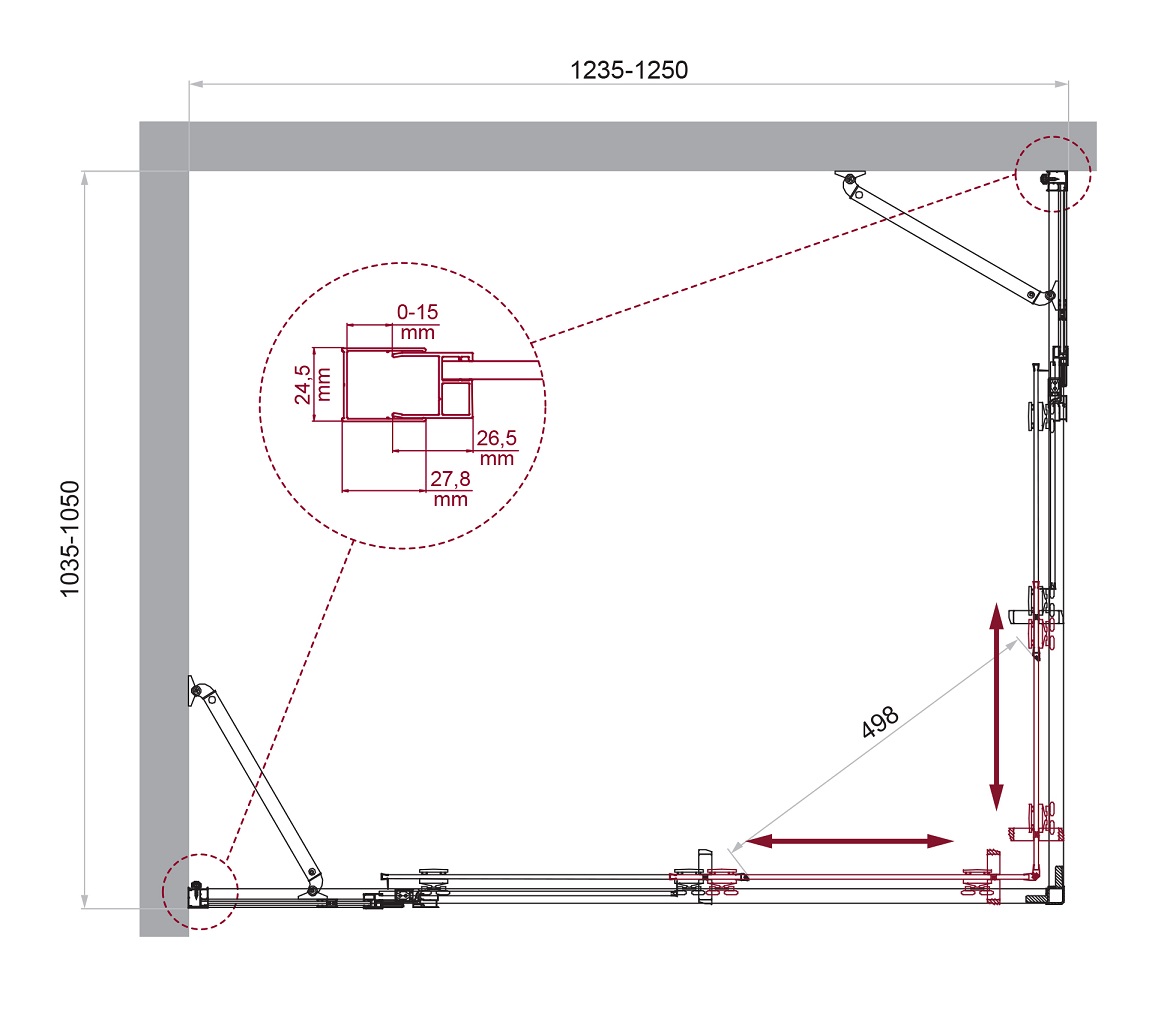 Душевой уголок BelBagno LUCE-AH-22-125/105-C-Cr - Gidratop.ru изображение