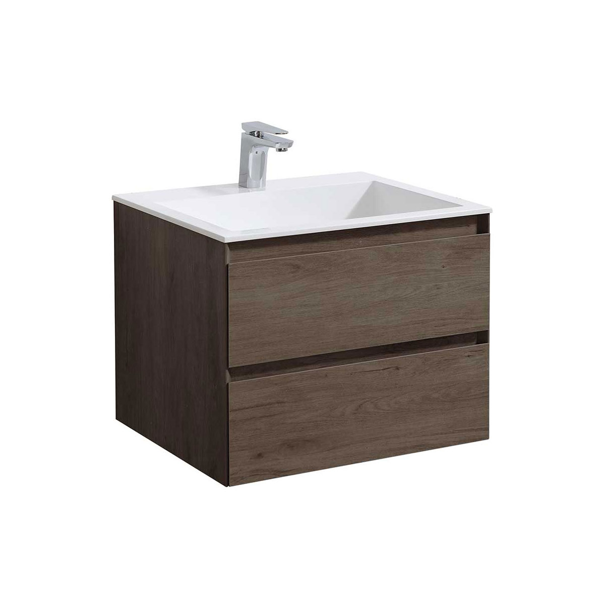 База под раковину Luka 600 подвесная, 2 выкатных ящика soft-close, R.Oak - Gidratop.ru изображение