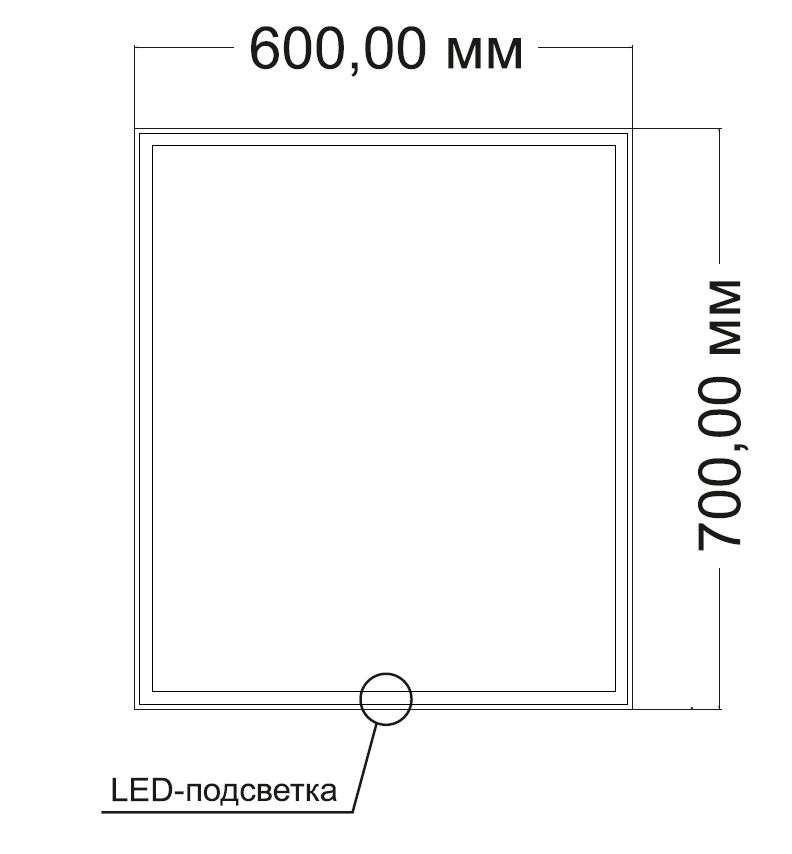 Зеркало LED VLM-3VN6007-2 600х700 c сенсорным выключателем и диммером, антизапотевание - Gidratop.ru изображение