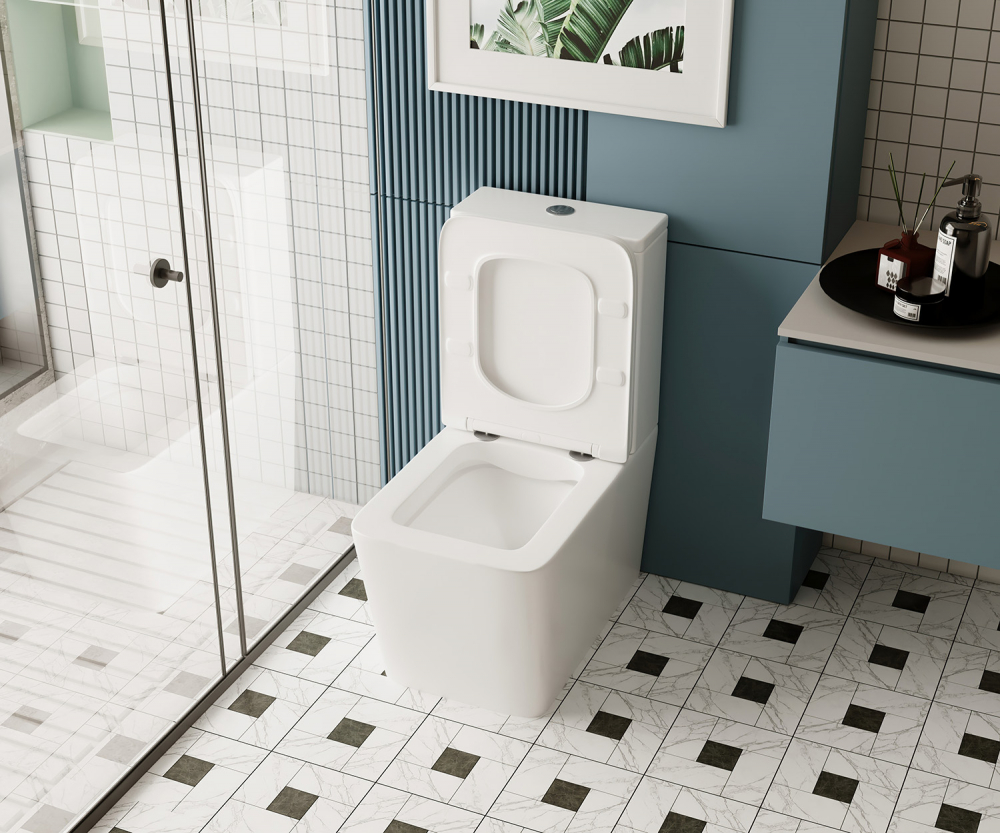 Унитаз ABBER Rechteck AC1210 компакт белый, безободковый - Gidratop.ru изображение