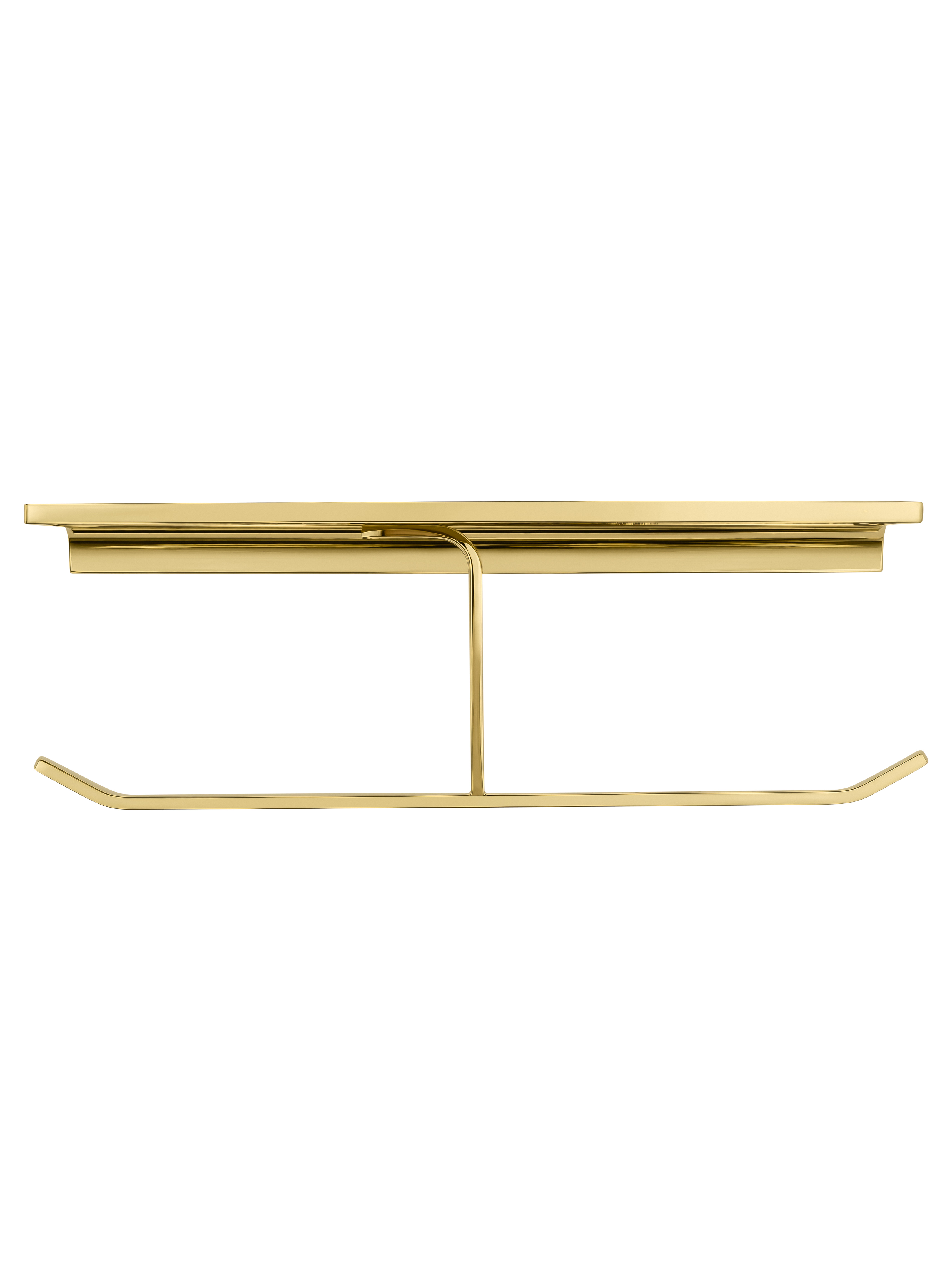 Двойной держатель для туалетной бумаги с полкой WONZON & WOGHAND ECLIPSE, Глянцевое золото (WW-9156-LG) - Gidratop.ru изображение