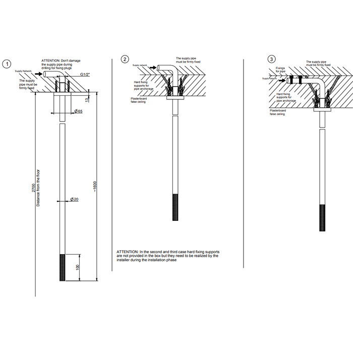 GESSI 316 излив потолочный с удаленным управлением (не входит в комплект), цвет: brushed black metal pvd - Gidratop.ru изображение