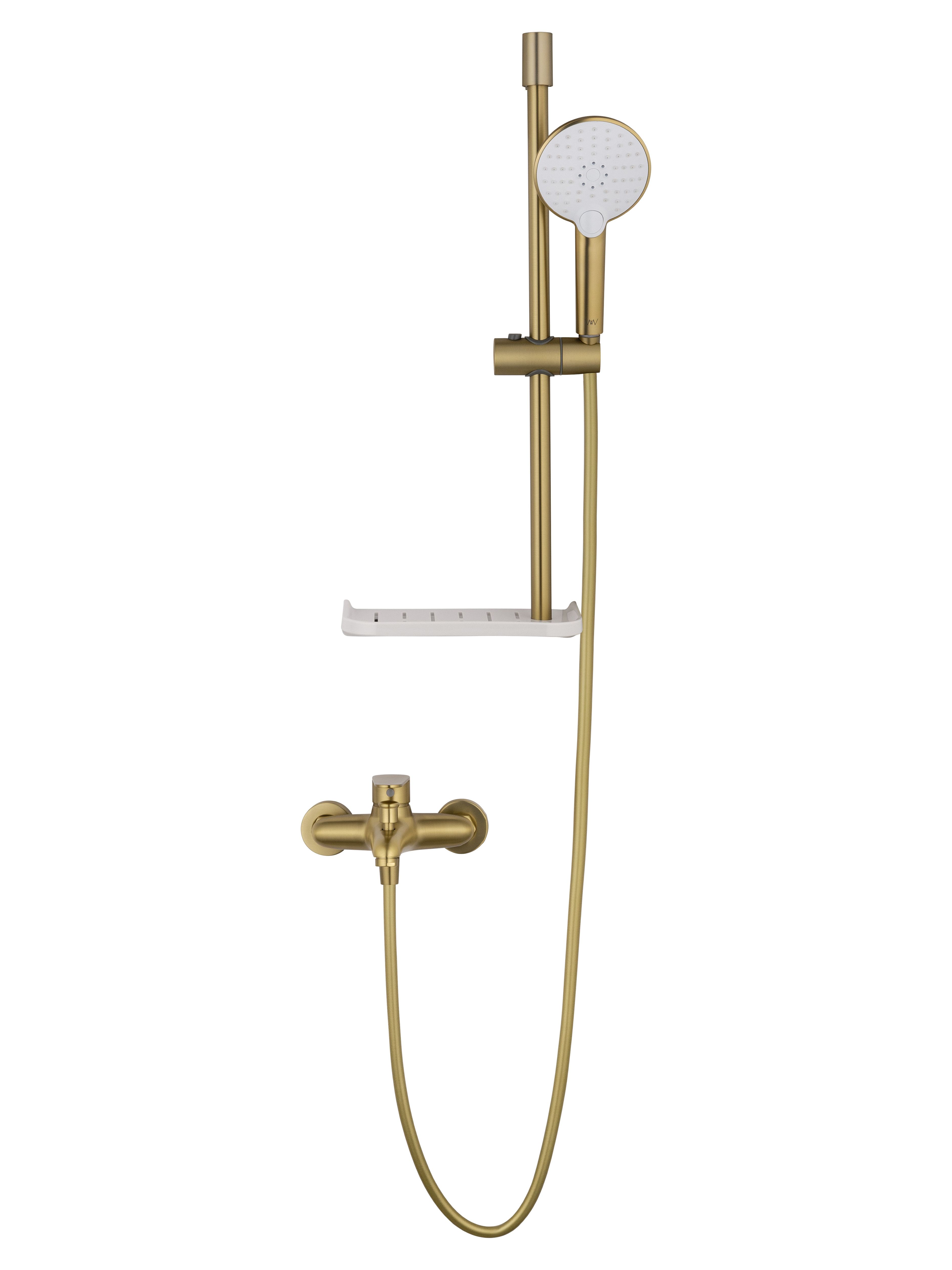 Смеситель для ванны с душевым гарнитуром WONZON & WOGHAND ALFA, Брашированное золото (WW-AE3201-BG) - Gidratop.ru изображение