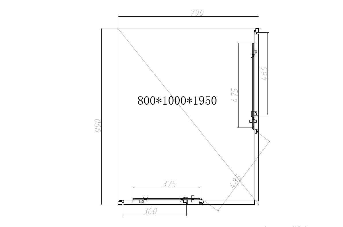 Душевой уголок Slim-N VSS-4SN8010CLGM, 1000*800, вороненая сталь, стекло прозрачное - Gidratop.ru изображение
