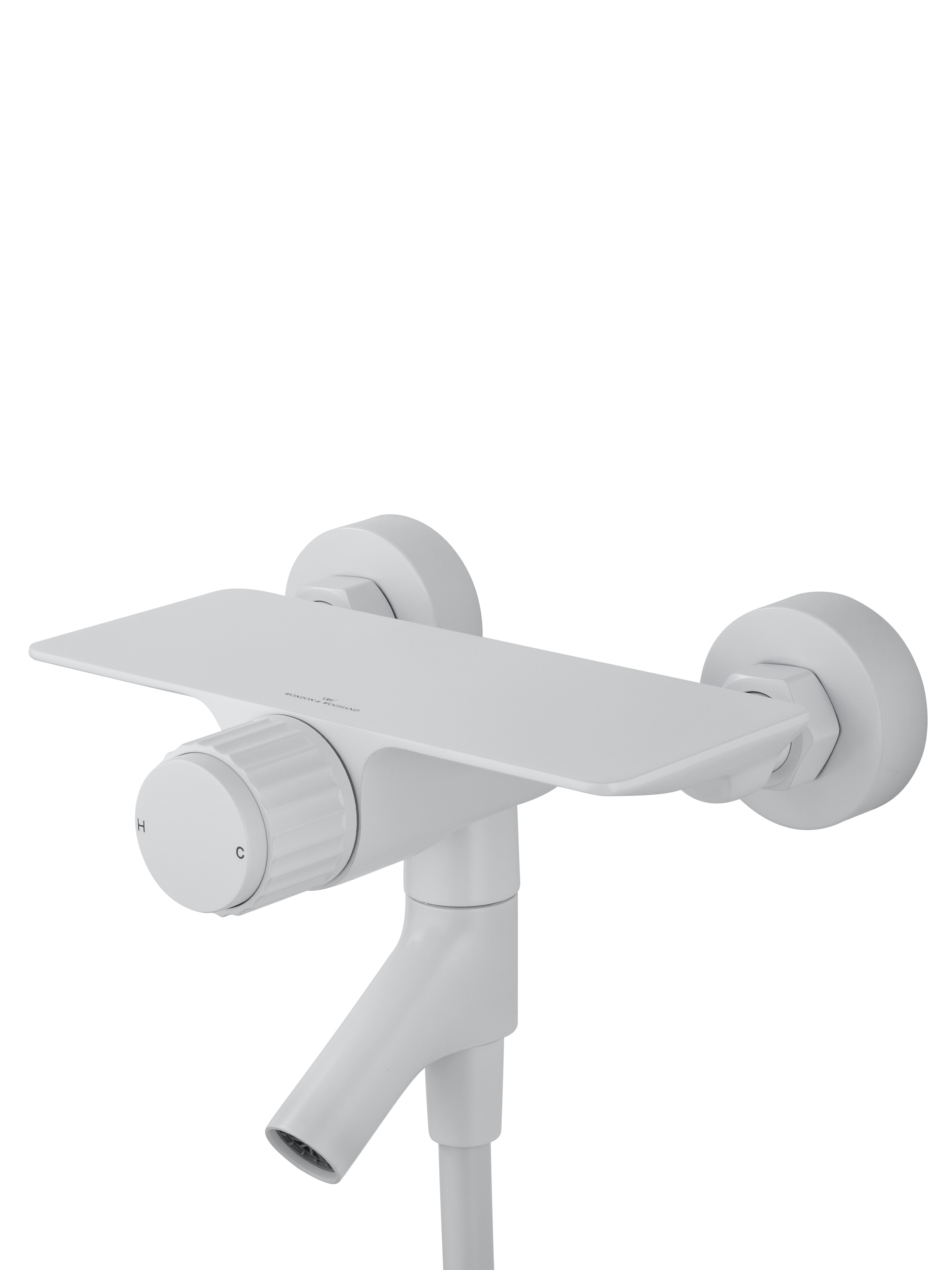 Смеситель для ванны с душем WONZON & WOGHAND CLICK, Белый матовый (WW-FE05L221-MW) - Gidratop.ru изображение