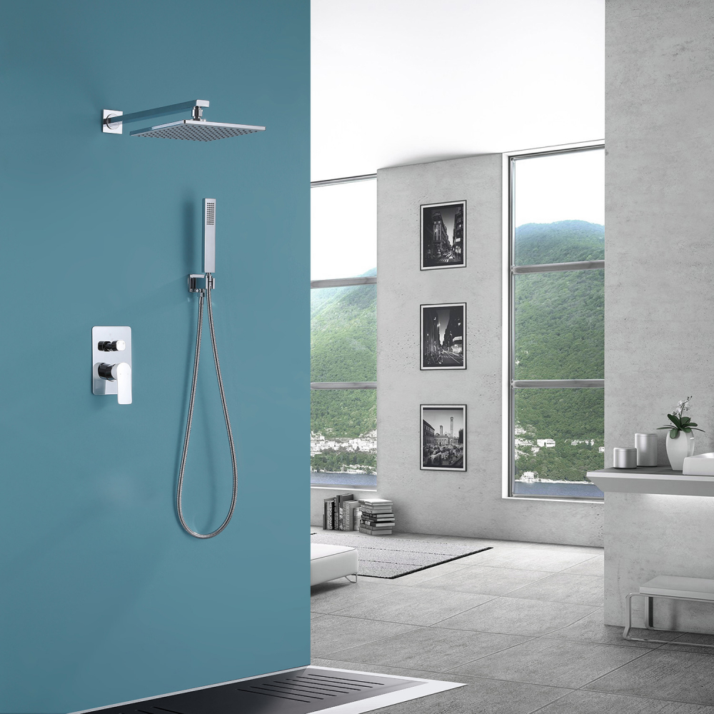 Душевая система ABBER Weiss Insel AF8018W скрытого монтажа без излива, белый-хром - Gidratop.ru изображение