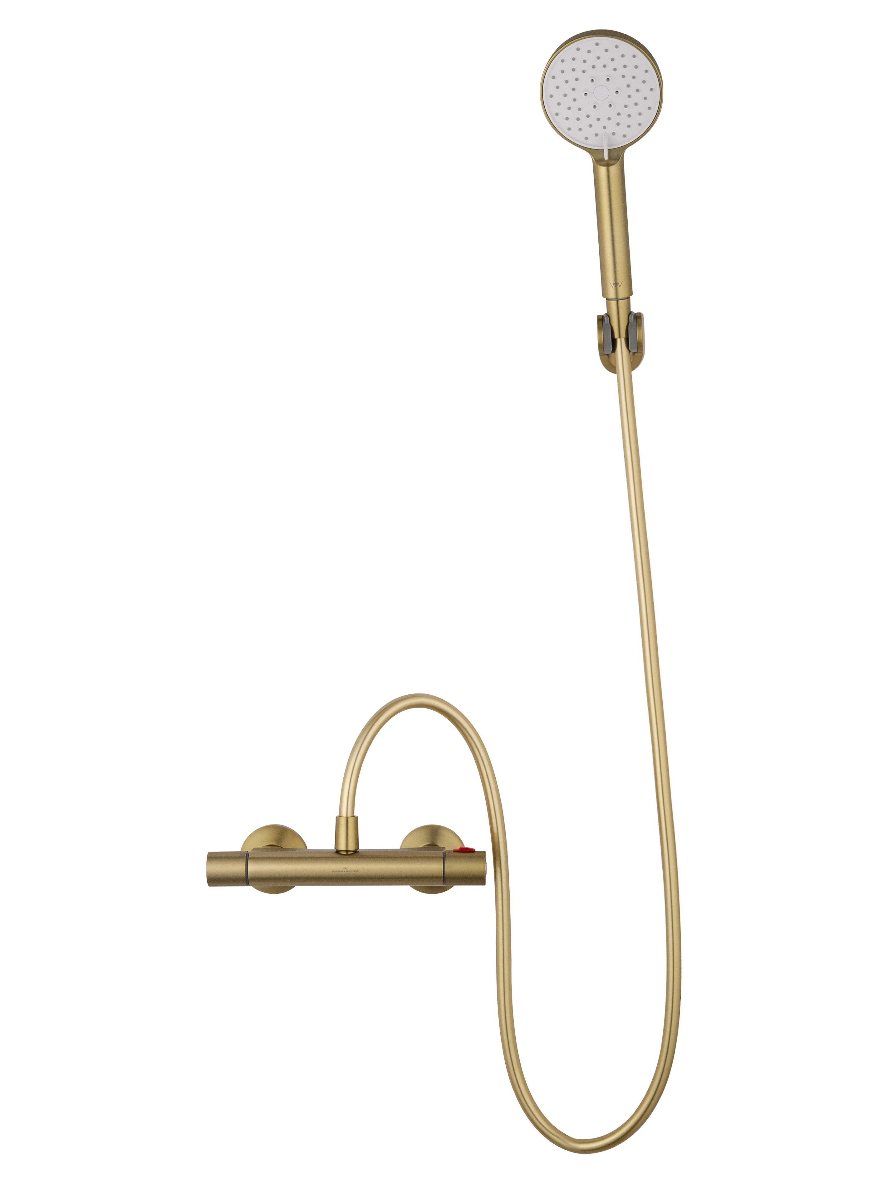 Смеситель для душа с термостатом WONZON & WOGHAND INN 5, Брашированное золото (WW-B1005-A-BG) - Gidratop.ru изображение
