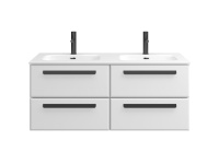 ECO-CER-N База под раковину подвесная с четырьмя выкатными ящиками для раковины с двумя чашами, Bianco Lucido, 1200x457x500, ECO-CER-N-1200-4C-SO-2-BL - Gidratop.ru изображение