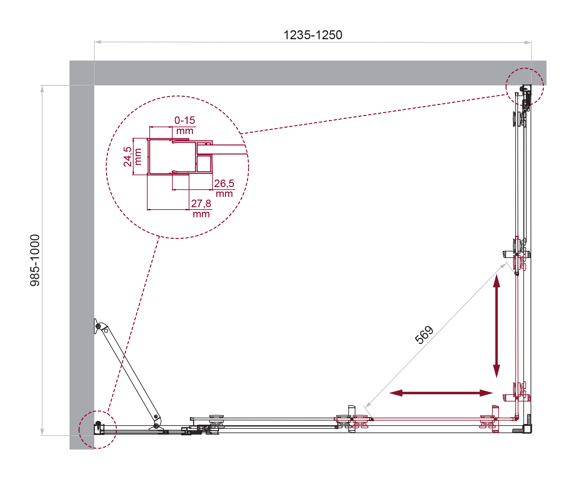 Душевой уголок BelBagno LUCE-AH-21-125/100-C-Cr - Gidratop.ru изображение