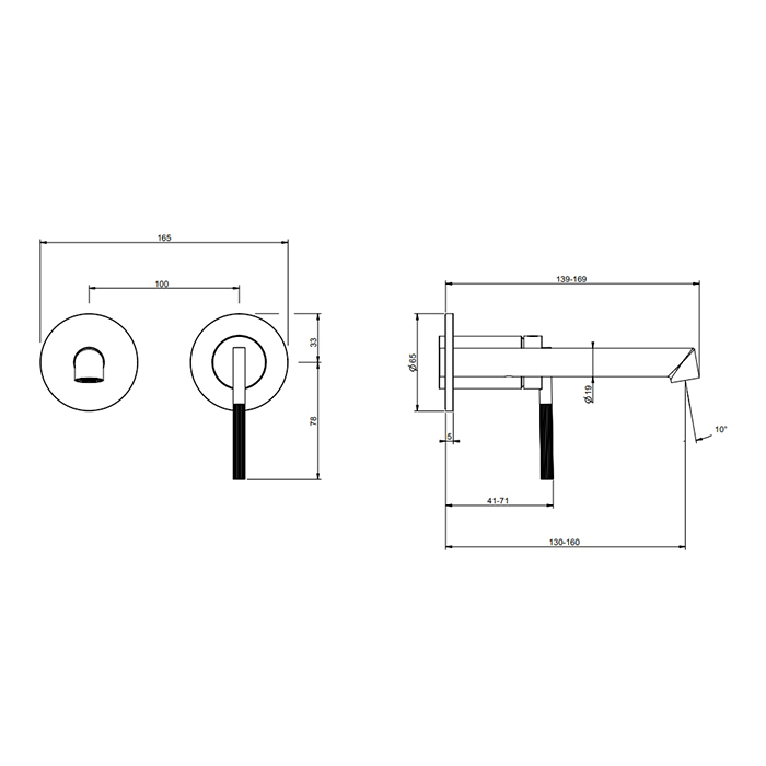 Gessi Ingranaggio встраиваемый  смеситель с изливом. (внешние части), цвет: Black XL - Gidratop.ru изображение
