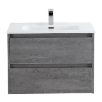 KRAFT База под раковину подвесная с двумя выкатными ящиками, Cemento Grigio, 700x460x500, KRAFT-700-2C-SO-CG - Gidratop.ru изображение