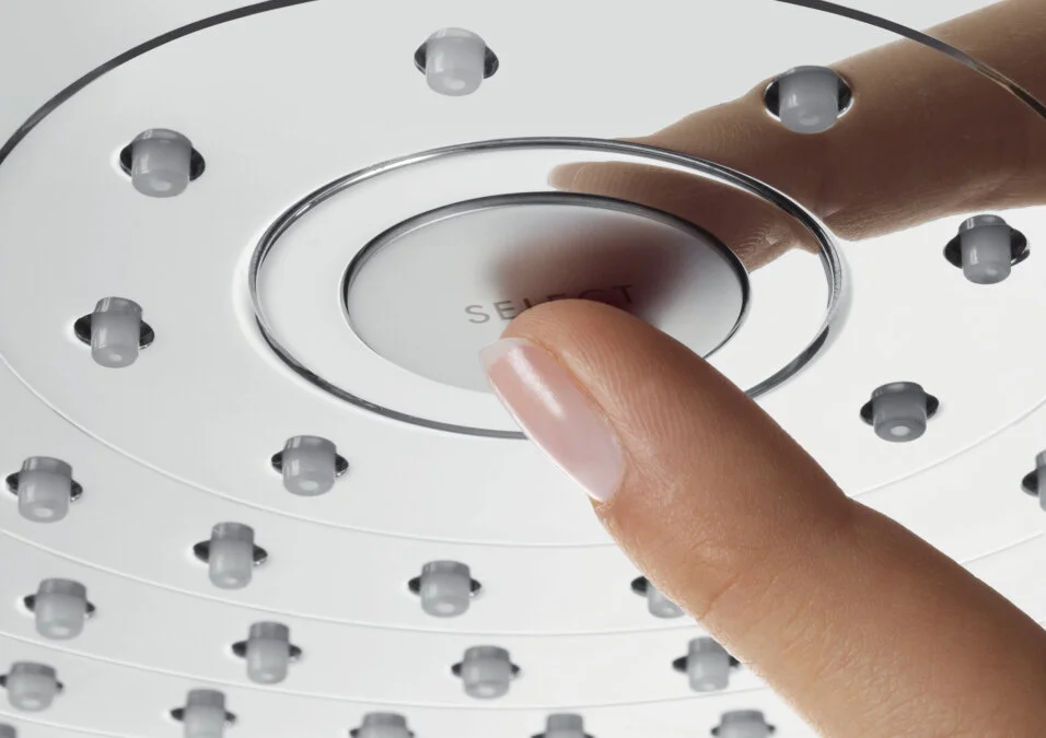Верхний душ Hansgrohe Raindance Select E 300 2jet с потолочным подсоединением 27384400, белый/хром - Gidratop.ru изображение