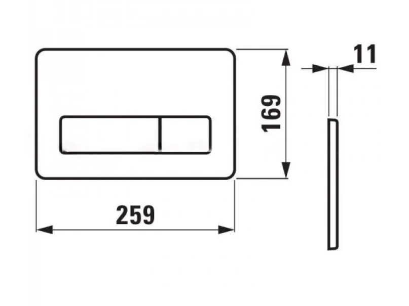 Кнопка смыва Laufen Lis 8.9566.2.000.000.1, 25.9 х 1.1 х 15.9 см, 2 режима, нержавеющая сталь - Gidratop.ru изображение