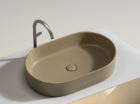 Умывальник чаша накладная овальная (цвет Капучино Матовый) Element 608x385x122мм - Gidratop.ru изображение