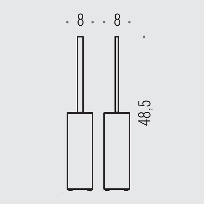 Colombo Look Туалетный ерш напольный, цвет: чёрный матовый - Gidratop.ru изображение