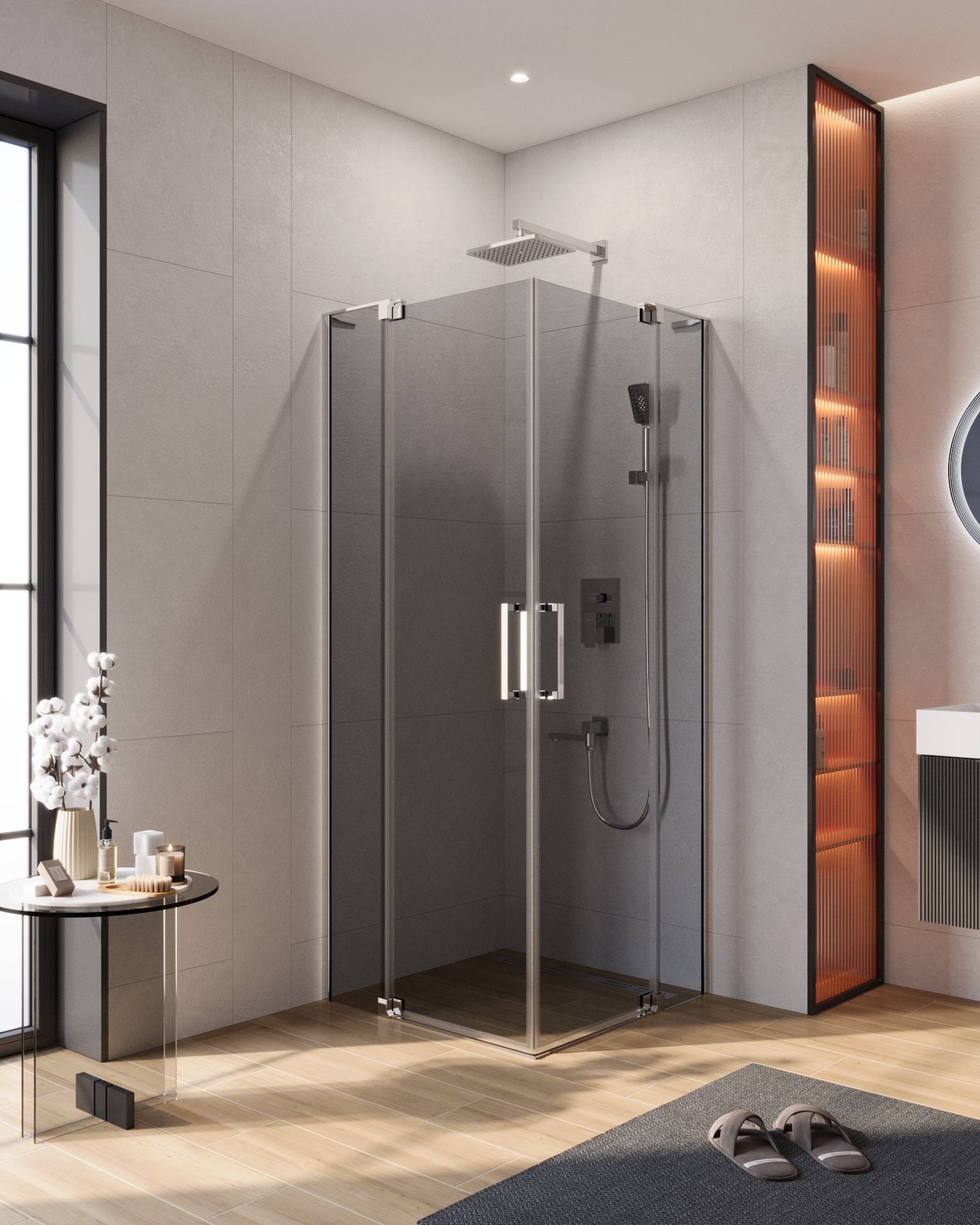 Душевой уголок CEZARES SLIDER-A-2-70/80-GRIGIO-Cr - Gidratop.ru изображение