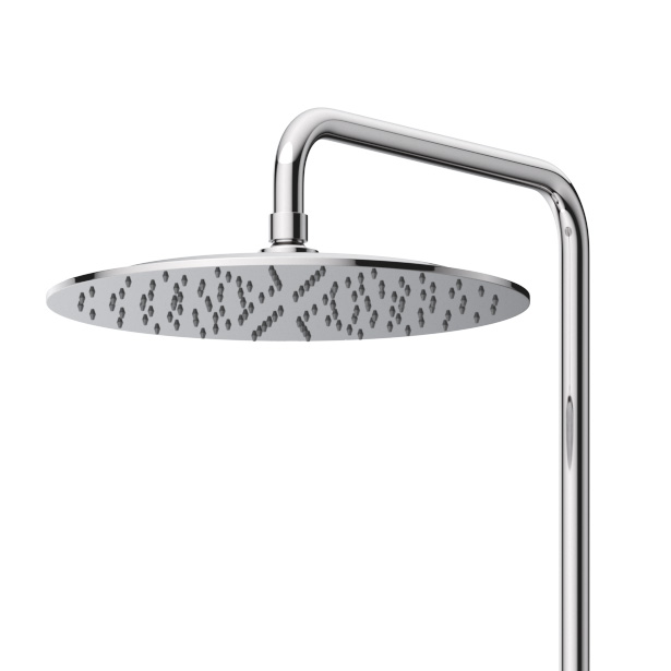 LEAF-CDA-30-L-01 Душевая стойка телескопическая, с верхним и ручным душем, верхний душ диаметр 300 мм металл, исполнение Хром - Gidratop.ru изображение