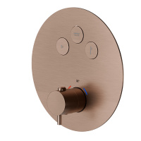 Newform X-STEEL 316 Наружная часть для термостатического смесителя, на 3 источника, переключение - кнопки (для 27752) цвет: PVD Brushed copper bronze