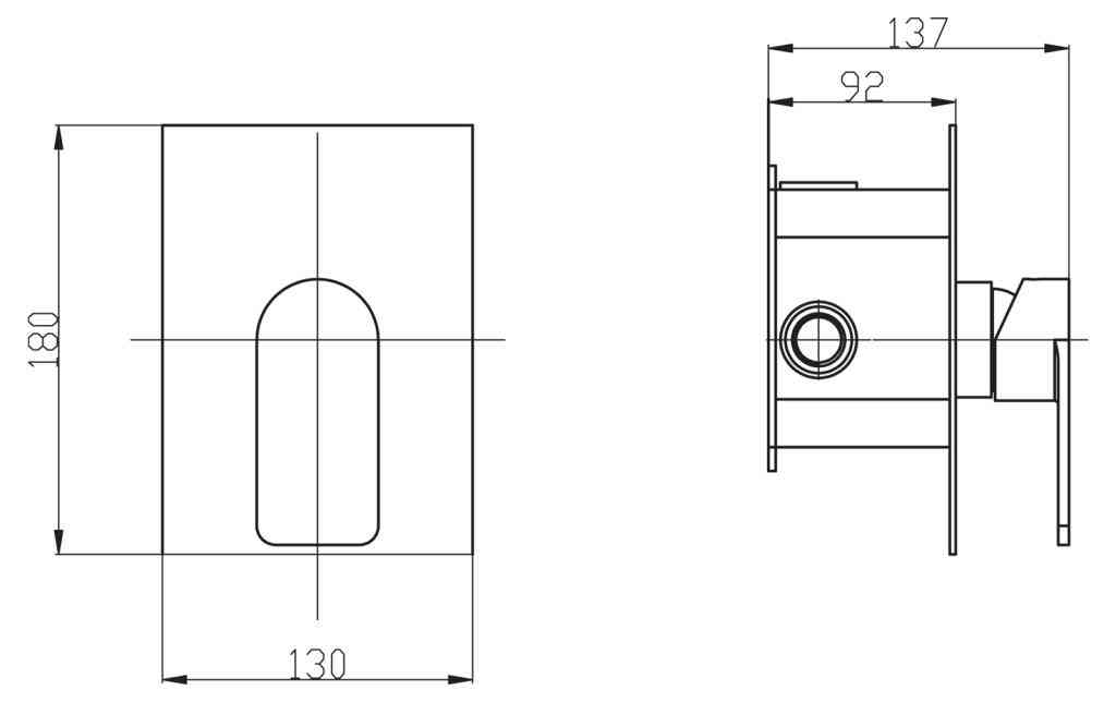NOVA Встраиваемый смеситель для душа, нержавеющая сталь NOV-DASM-IN - Gidratop.ru изображение