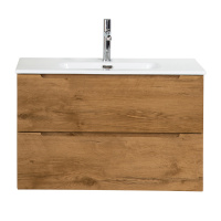 ETNA 39 База под раковину подвесная с двумя выкатными ящиками, с доводчиками, Rovere Nature, 800x390x500, ETNA39-800/390-2C-SO-RN-P - Gidratop.ru изображение