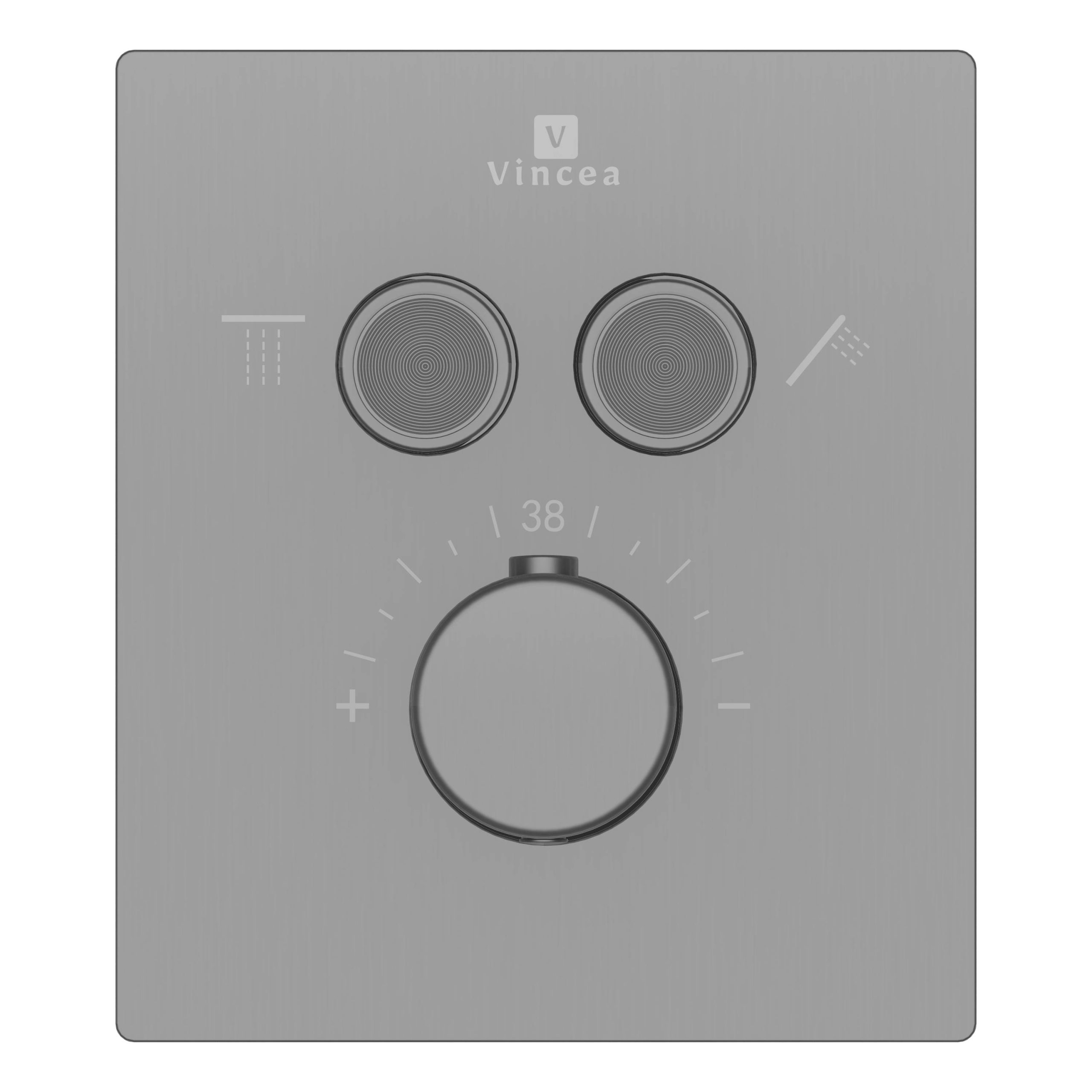 Душевой комплект Inspire VSFW-3I21MT1GM встраиваемый, термостат, двухрежимный, вороненая сталь - Gidratop.ru изображение