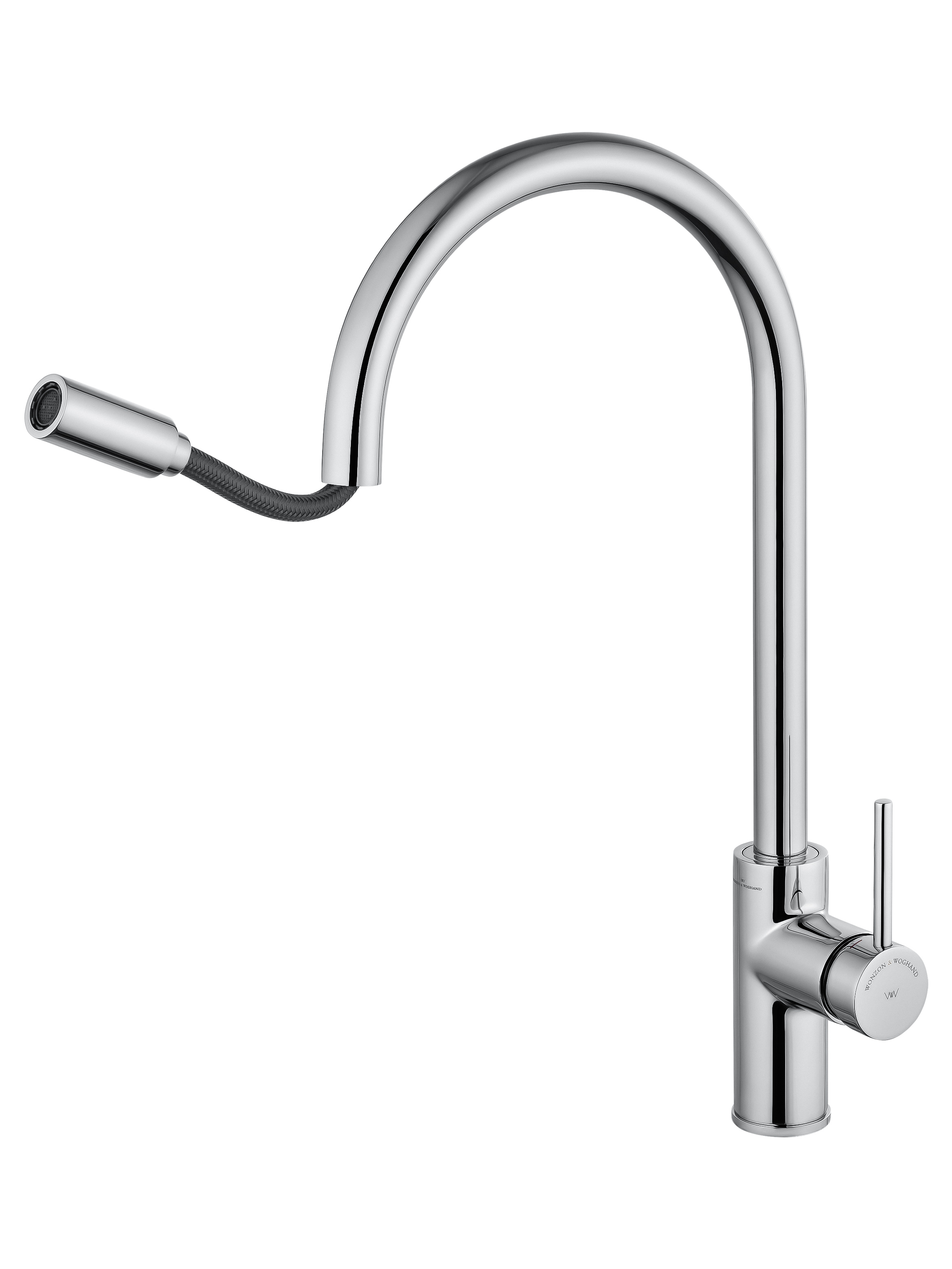 Смеситель для кухни с выдвижным изливом WONZON & WOGHAND Хром (WW-422902-CR) - Gidratop.ru изображение