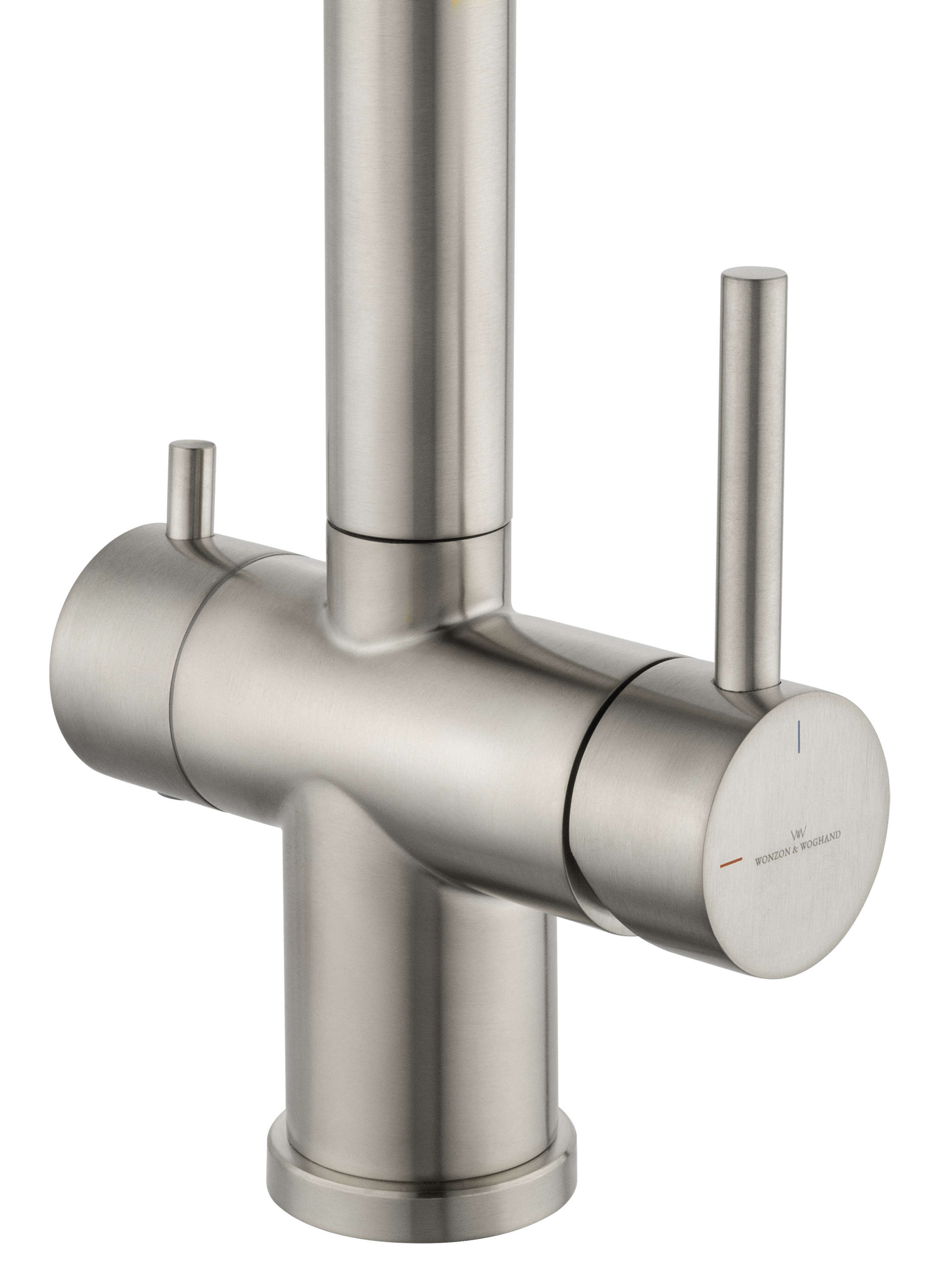 Смеситель для кухни с гибким изливом и подключением фильтра WONZON & WOGHAND, Брашированный никель (WW-88458009-BN) - Gidratop.ru изображение