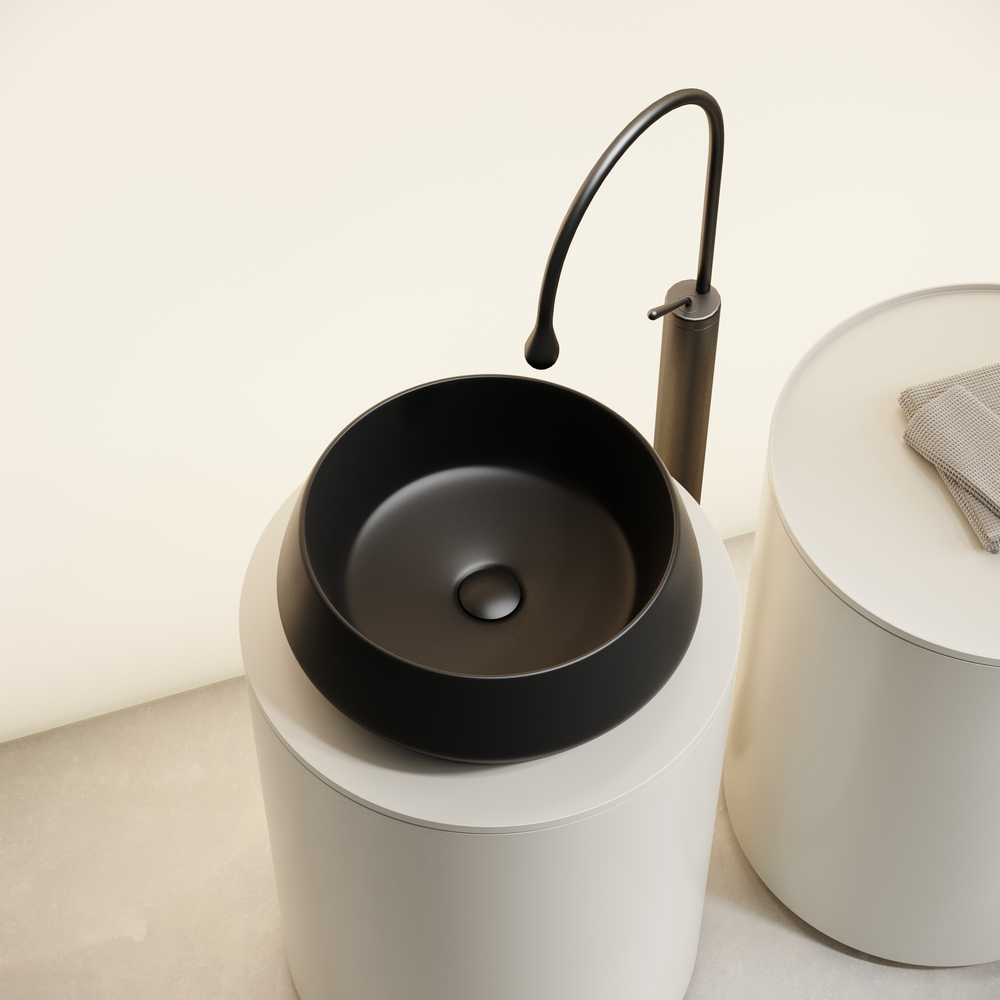 Раковина CERAMICANOVA Maya накладная круглая 400x400x140 черный матовый CN12004MB - Gidratop.ru изображение