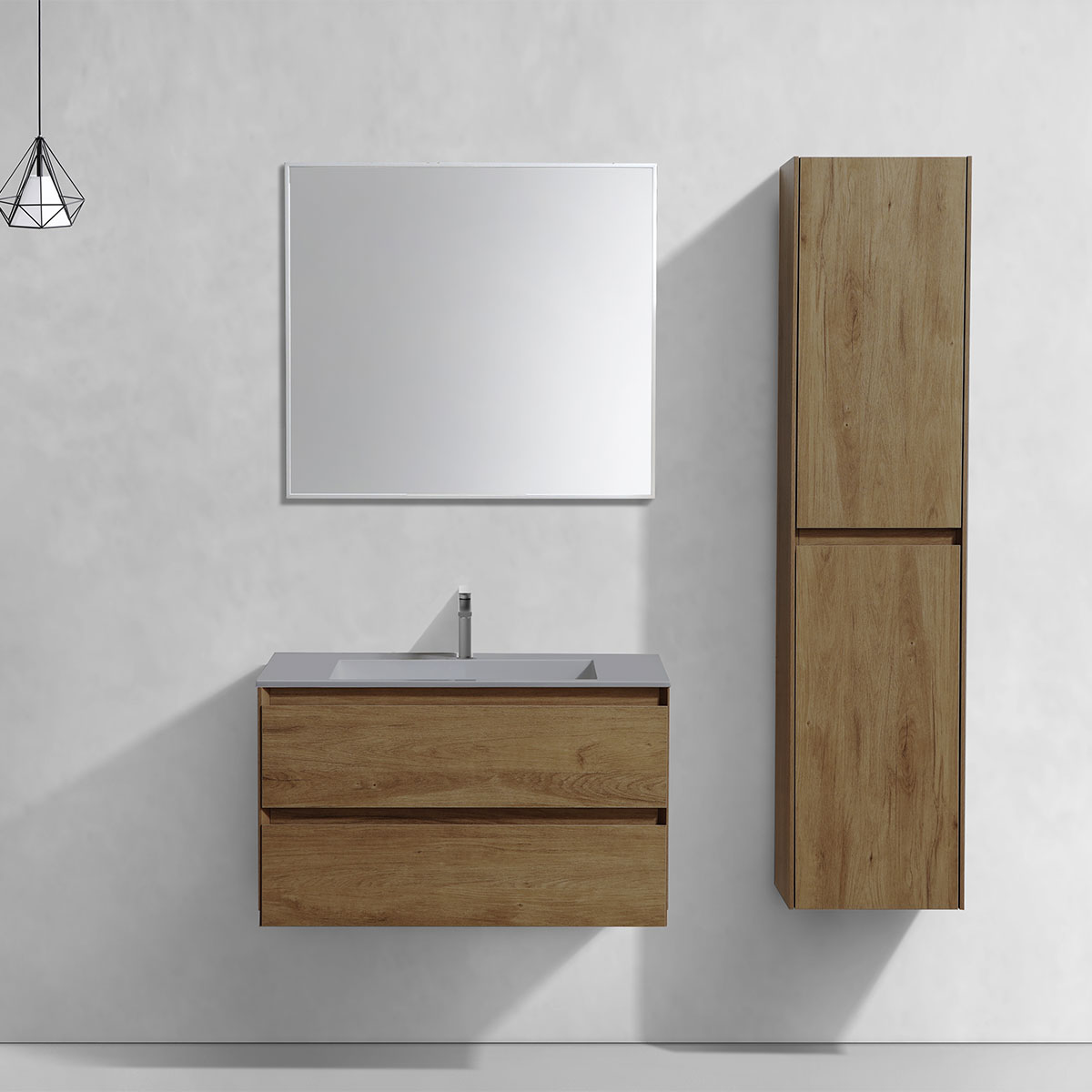 База под раковину Luka 800 подвесная, 2 выкатных ящика soft-close, T.Oak - Gidratop.ru изображение