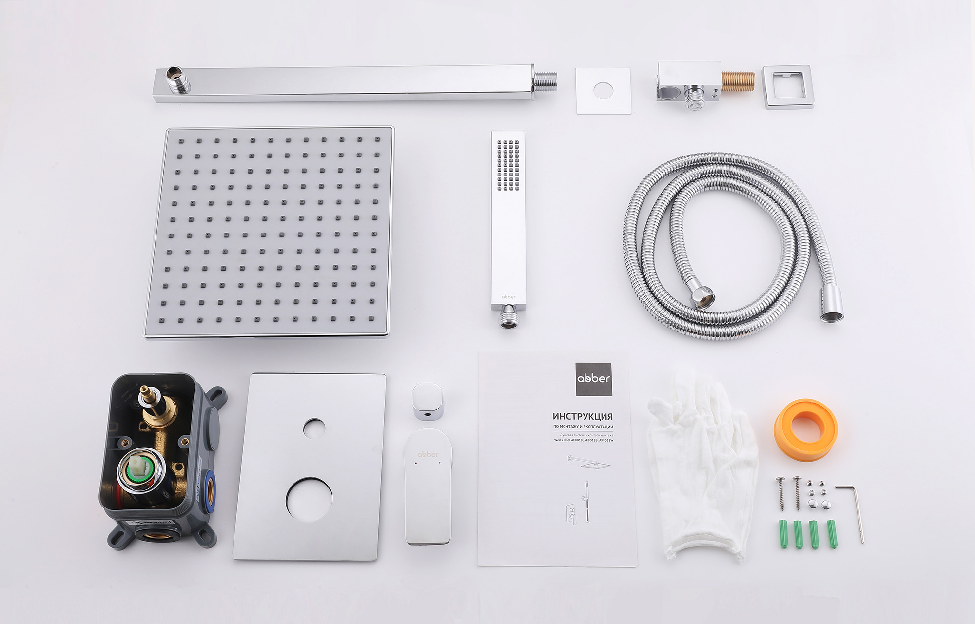 Душевая система ABBER Weiss Insel AF8018 скрытого монтажа без излива, хром - Gidratop.ru изображение