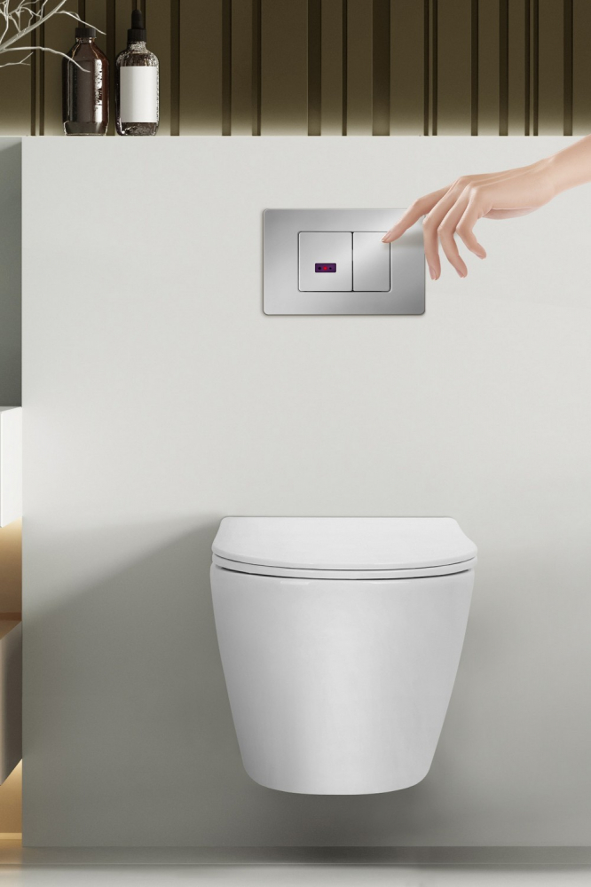 Кнопка смыва сенсорная ABBER AC0122S хром - Gidratop.ru изображение