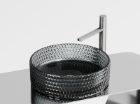 Умывальник чаша накладная круглая (цвет черный) Cristal 360x360x112мм