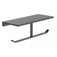 Двойной держатель для туалетной бумаги с полкой WONZON & WOGHAND ECLIPSE, Темный графит (WW-9156-BGM) - Gidratop.ru изображение