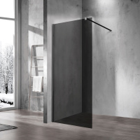 Душевая перегородка Walk-In VSW-1H110CGB, 1100*2000, черный, стекло тонированное - Gidratop.ru изображение