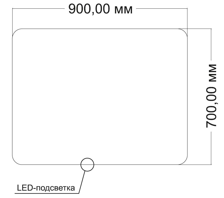 Зеркало LED VLM-3BE9007-2 900х700 c сенсорным выключателем и диммером, антизапотевание - Gidratop.ru изображение