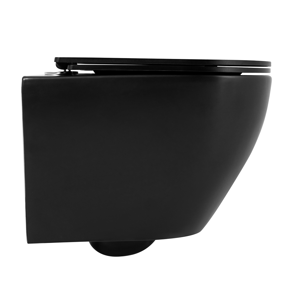 Унитаз подвесной безободковый BelBagno COLORATO, черный BB062CHR-MB/BB062SC-MB - Gidratop.ru изображение
