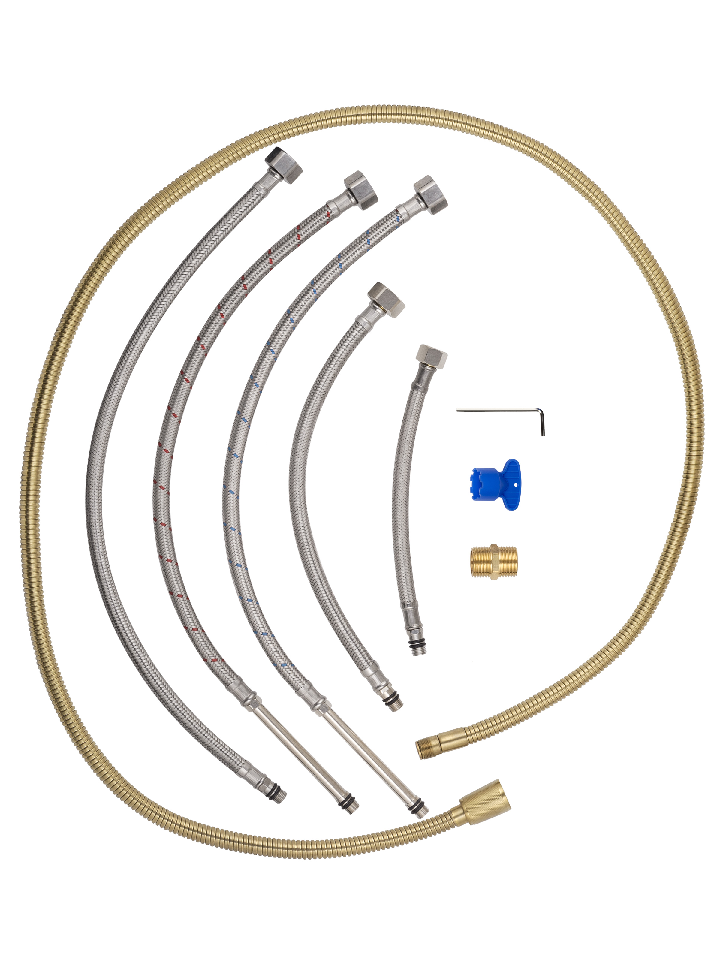 Смеситель на борт ванны WONZON & WOGHAND STEAM, Брашированное золото (WW-88659008-BG) - Gidratop.ru изображение