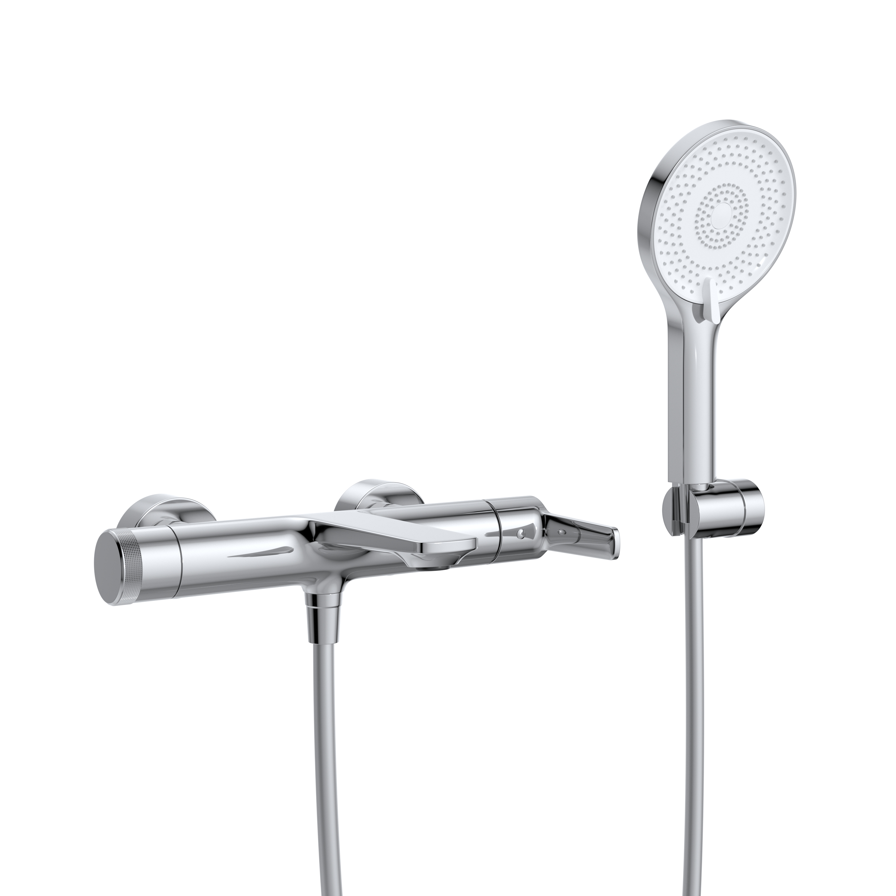 LUX-VD-01 Смеситель для ванны и душа однорычажный в комплекте с ручным душем, шлангом и держателем, хром - Gidratop.ru изображение