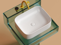 Умывальник чаша накладная прямоугольная (цвет Белый Матовый) Element 505x380x150мм - Gidratop.ru изображение