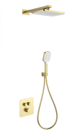 Душевая система с термостатом встраиваемая WONZON & WOGHAND, Брашированное золото (WW-B4003-BG)