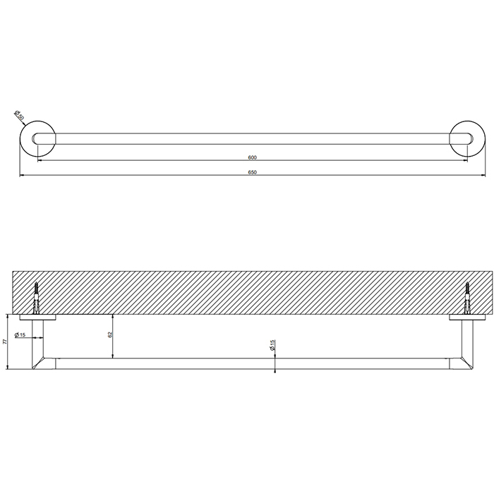 Gessi Tondo полотенцедержатель, 60 см, цвет: Black XL - Gidratop.ru изображение