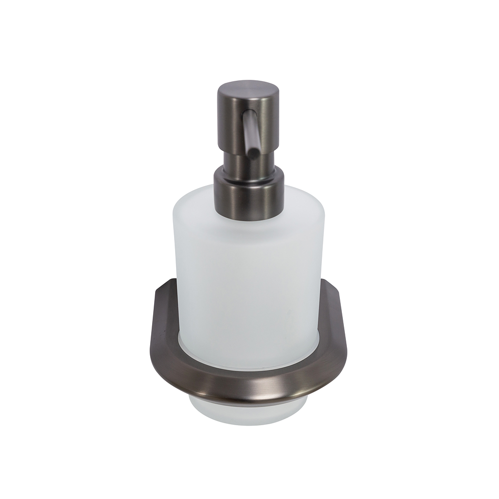 LINER-SOIS-V-GM Диспенсер для мыла подвесной, стекло, исполнение оружейная сталь - Gidratop.ru изображение