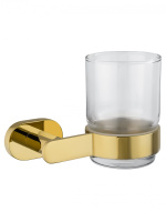 Стакан для зубных щеток с держателем WONZON & WOGHAND FIRST, Глянцевое золото (WW-8421-LG) - Gidratop.ru изображение
