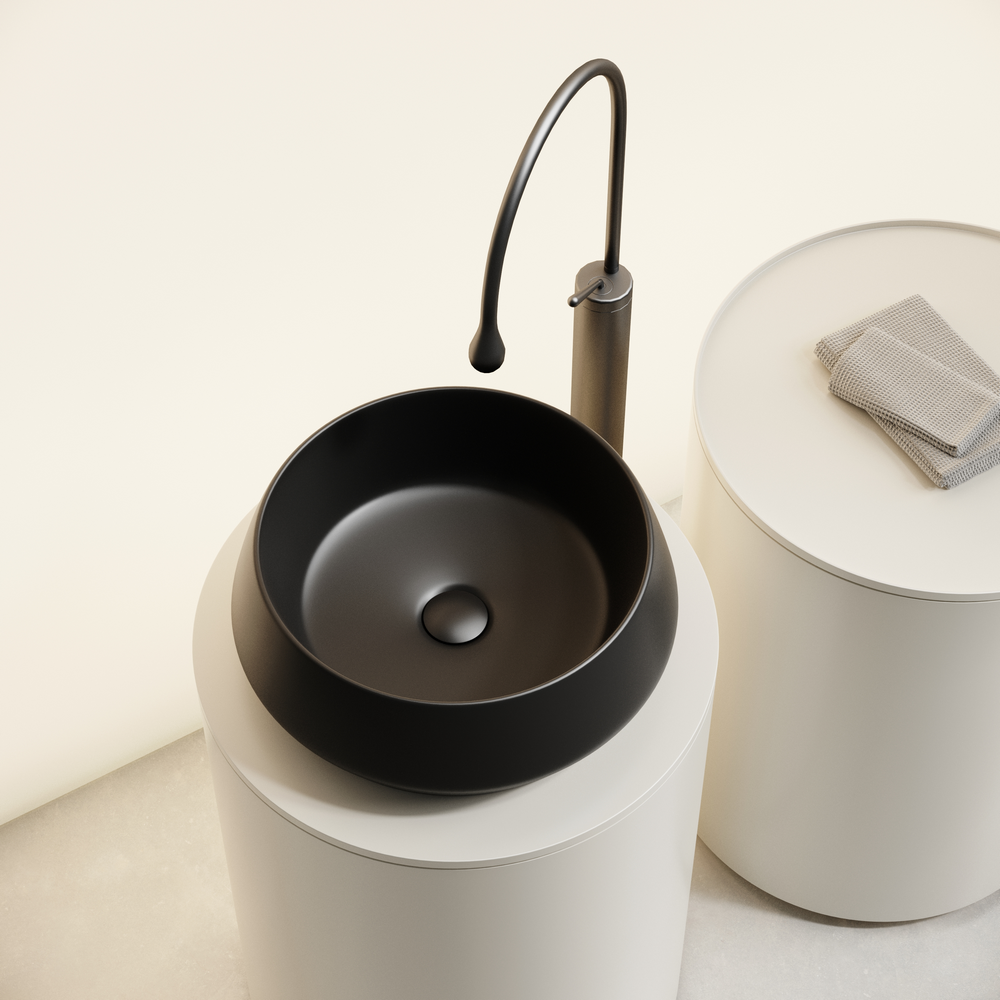 Раковина CERAMICANOVA Maya накладная круглая 400x400x140 черный матовый CN12004MB - Gidratop.ru изображение