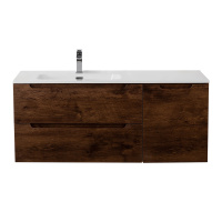 ETNA База под раковину подвесная с двумя выкатными ящиками и одной распашной дверцей, левосторонняя, Rovere Moro, 1004x4620x500, ETNA-1000-2C-1A-SO-RW-L - Gidratop.ru изображение